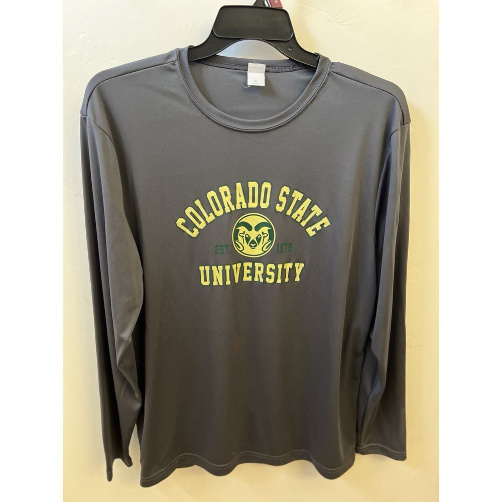 Adult Colorado State‎ Long Sleeve NCAA Breathable Sport Tek Gray Shirt
